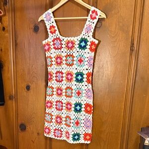 Beach Riot Colorful Crochet Mini Dress